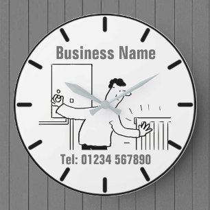 Grande Horloge Ronde Services de chauffage et de plomberie Cartoon