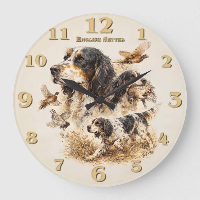 Grande Horloge Ronde Setter anglais  (Recto)