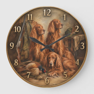 Grande Horloge Ronde Setter Irlandais ,Art 