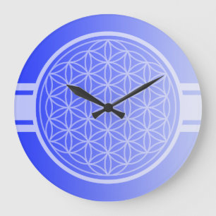 Grande Horloge Ronde SEULEMENT Couleur dégradés bleu royal - Fleur de v