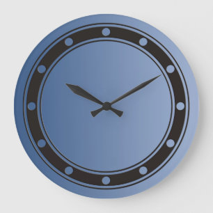 Grande Horloge Ronde SEULEMENT dégradés de COULEUR bleu - anneaux & poi