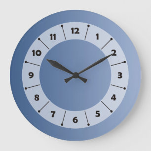 Grande Horloge Ronde SEULEMENT dégradés de COULEUR bleu - face de l'hor