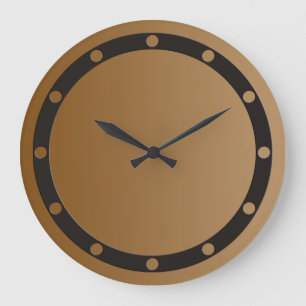 Grande Horloge Ronde SEULEMENT dégradés de COULEUR brun - anneaux & poi