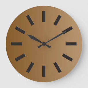 Grande Horloge Ronde SEULEMENT dégradés de COULEUR - brun + cadran I