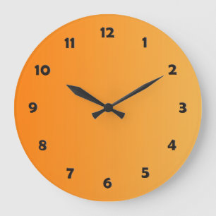 Grande Horloge Ronde SEULEMENT dégradés de COULEUR - orange + cadran