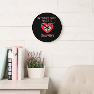 Grande Horloge Ronde Seuls Les Meilleurs Parents Devennent Grands-Paren