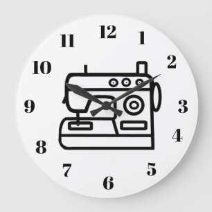 Grande Horloge Ronde Sewing Machine Wall Clock