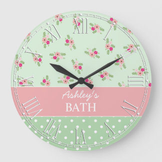 Grande Horloge Ronde Shabby Chic Country Floral