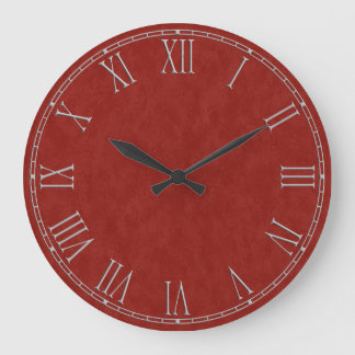 Grande Horloge Ronde Shabby Chic Rustic red Large Clock