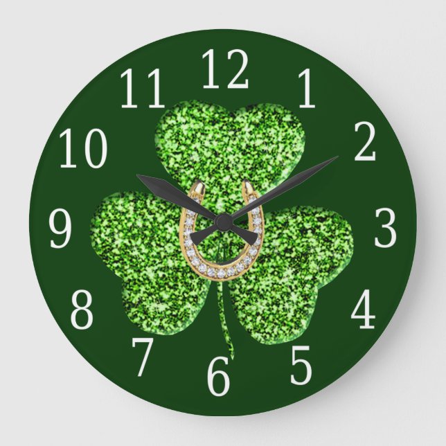 Grande Horloge Ronde Shamrock and Horseshoe Clock (Recto)