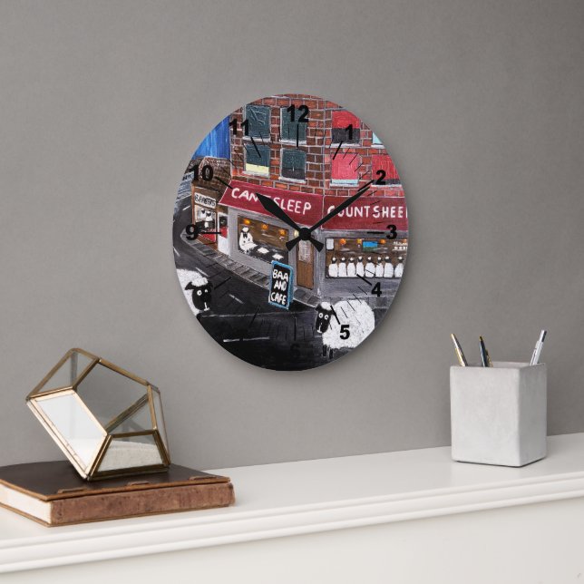 Grande Horloge Ronde Sheep Town Painting by Alfred Fox (Bureau)