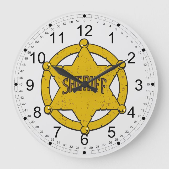 Grande Horloge Ronde Shérif Star Badge (Recto)