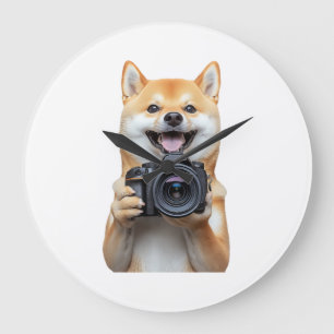 Grande Horloge Ronde Shiba Inu    