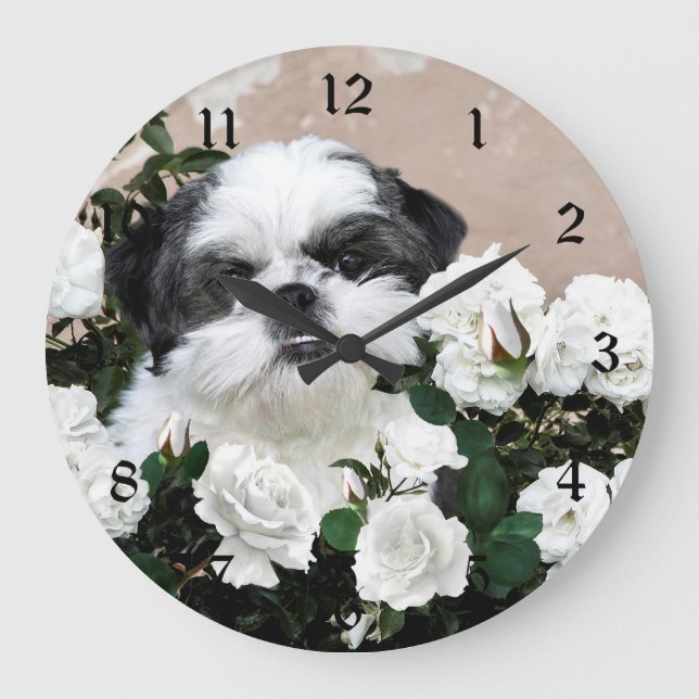 Grande Horloge Ronde Shih Tzu and roses (Recto)