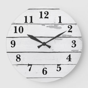 Grande Horloge Ronde Shiplap Rustic Farmhouse
