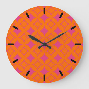 Grande Horloge Ronde Shippo rose et orange