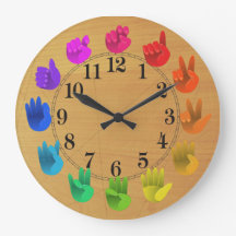 Sign language rainbow color wheel wood