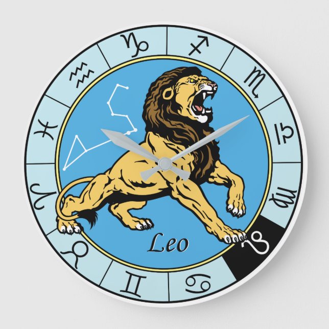 Grande Horloge Ronde signe leo astrologique du zodiaque (Recto)