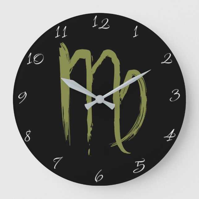 Grande Horloge Ronde SIGNE Zodiaque VIRGO Juillet Août Anniversaire Ast (Recto)