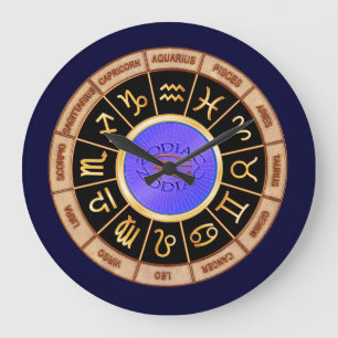 Grande Horloge Ronde Signes zodiaques européens