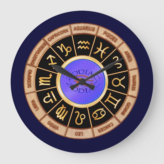 Grande Horloge Ronde Signes zodiaques européens (Recto)