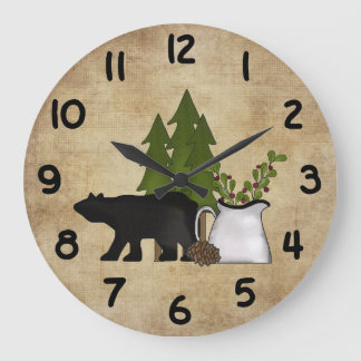 Grande Horloge Ronde Silhouette Bear