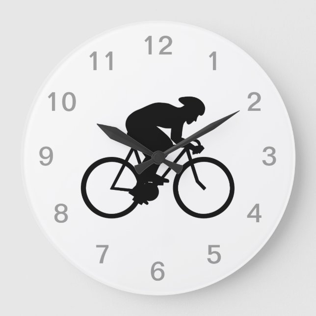 Grande Horloge Ronde Silhouette cycliste. (Recto)