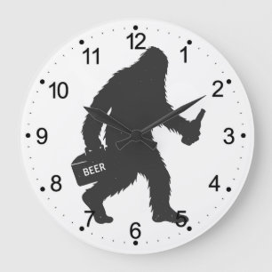 Grande Horloge Ronde Silhouette de bière Bigfoot