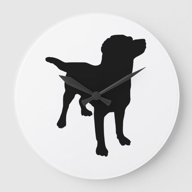 Grande Horloge Ronde Silhouette de chien (Recto)