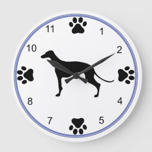 Grande Horloge Ronde Silhouette de Grayhound