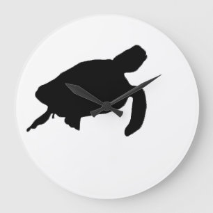 Grande Horloge Ronde Silhouette de la tortue de mer