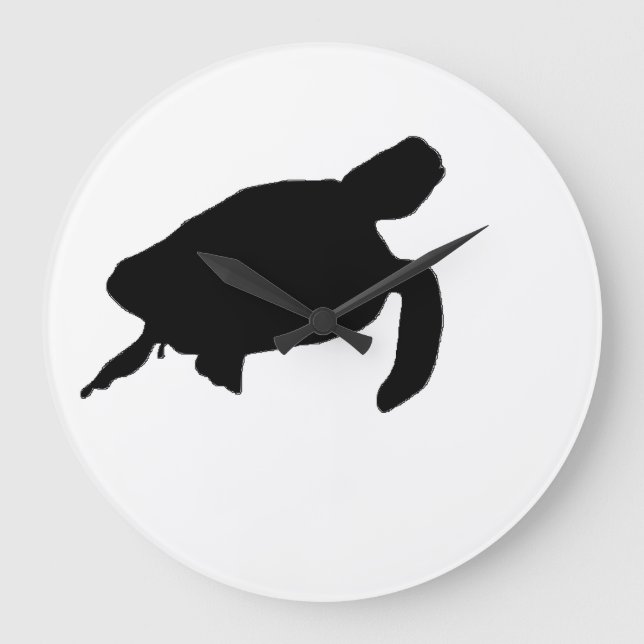 Grande Horloge Ronde Silhouette de la tortue de mer (Recto)