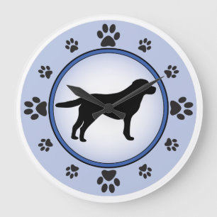Grande Horloge Ronde Silhouette de labrador retriever