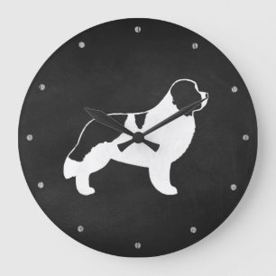 Grande Horloge Ronde Silhouette de Landseer Terre-Neuve