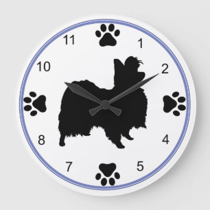Grande Horloge Ronde Silhouette de Papillon