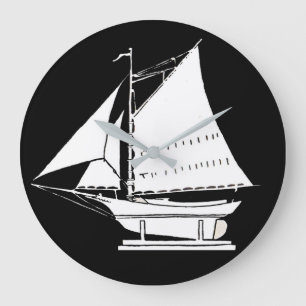 Grande Horloge Ronde silhouette de voilier