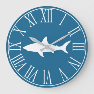 Grande Horloge Ronde Silhouette et bleu modernes