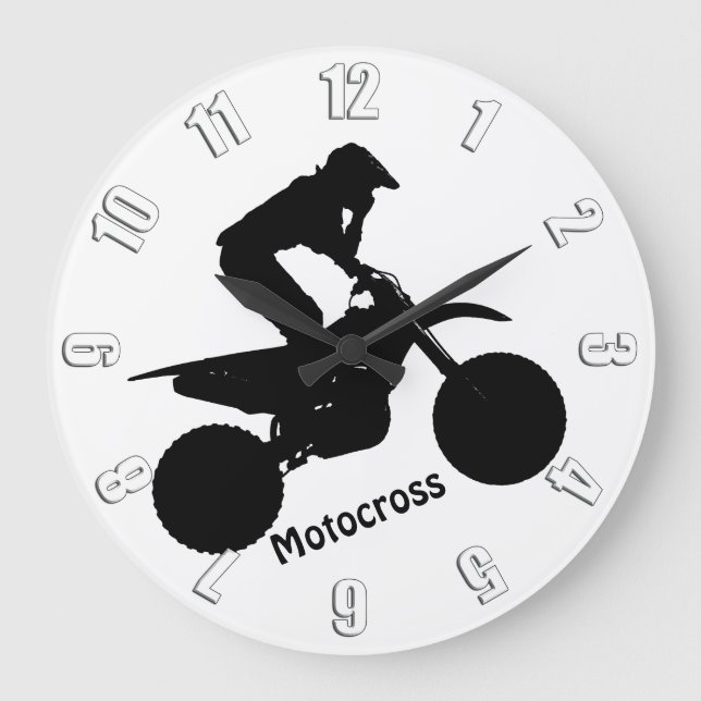 Grande Horloge Ronde Silhouette Motocross Racer (Recto)