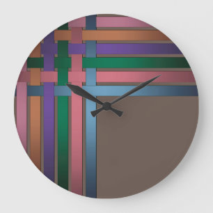 Grande Horloge Ronde Silk ribbons lines black background pattern
