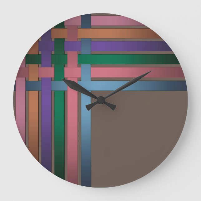 Grande Horloge Ronde Silk ribbons lines black background pattern (Recto)