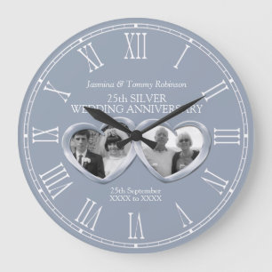 Grande Horloge Ronde Silver 25th wedding anniversary past present photo