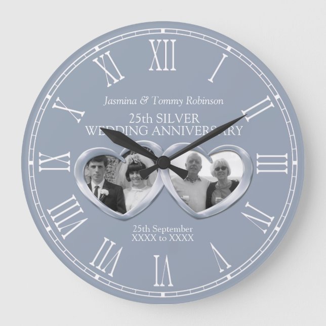 Grande Horloge Ronde Silver 25th wedding anniversary past present photo (Recto)