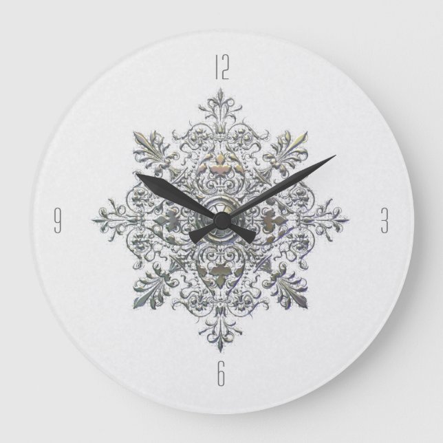 Grande Horloge Ronde Silver Snowflake (Recto)