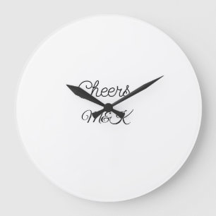 Grande Horloge Ronde Simple ajout de nom minimal acclamations couple no