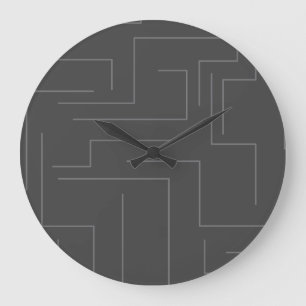 Grande Horloge Ronde Simple, cool abstrait, motif de ligne de concept d