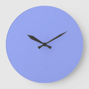 Grande Horloge Ronde simple couleur solide simple personnalisé bleu pas