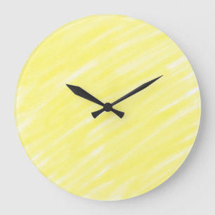 Grande Horloge Ronde simple couleur solide simple personnalisé jaune pa