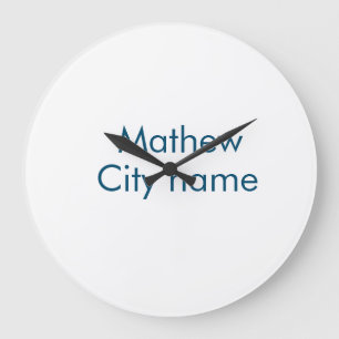 Grande Horloge Ronde simple lettre initiale monogramme ajouter votre no