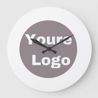 Grande Horloge Ronde Simple Logo and Text Business  personallze