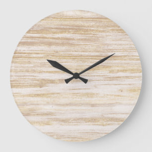 Grande Horloge Ronde Simple Russe Bois Beige Naturel
